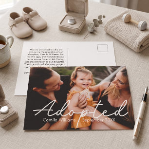 Cartão Postal Anúncio de Adoção de Crianças com Foto Personaliza