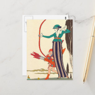 Cartão Postal Anúncio de Arco Vermelho por George Barbier