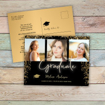 Anúncio de Balão Azul Marinho de Graduado Dourado 