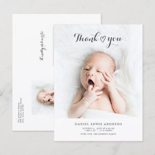 Cartão Postal Anúncio de Bebê Agradecimento Neutro em Gênero Mod