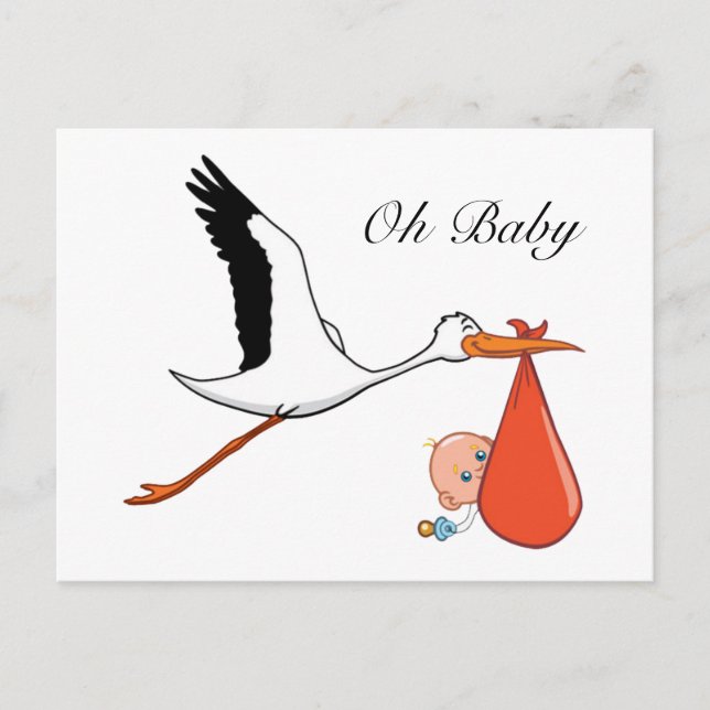 Cartão Postal Anúncio de Bebê Esperado Oh Baby (Frente)