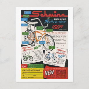 Cartão Postal Anúncio de Bicicleta Antiga