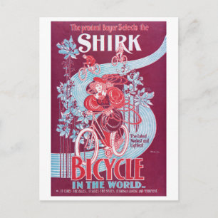 Cartão Postal Anúncio de bicicleta Shirk Vintage