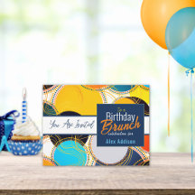 Anúncio de Brunch de Aniversário Colorido e Retrô 