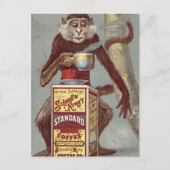 Cartão Postal Anúncio de Café Vintage (Frente)