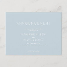 Cartão Postal Anúncio de Cancelamento de Casamento Azul Dusty