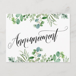 Cartão Postal Anúncio de Casamento Adiado de Eucalipto
