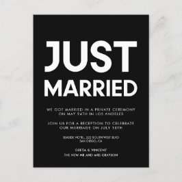 Cartão Postal Anúncio de casamento do Recem casados Modern