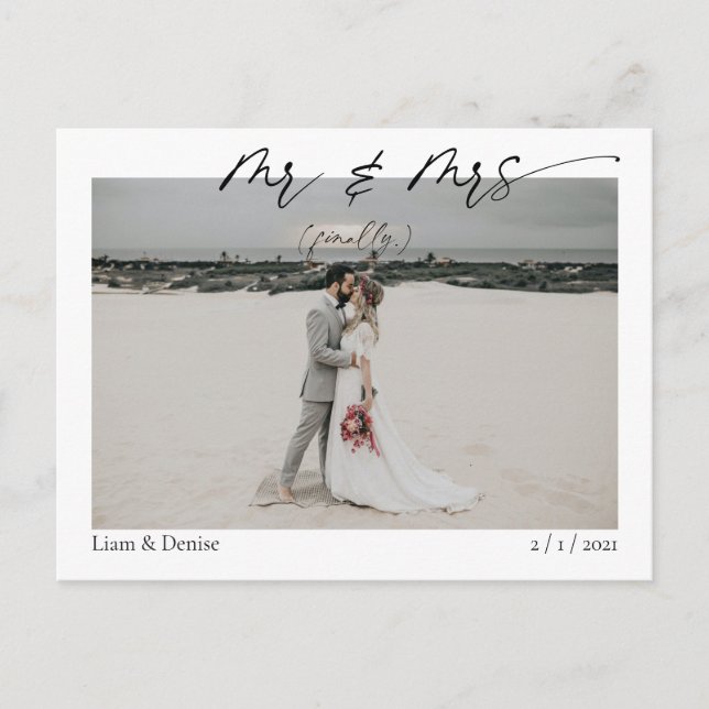 Cartão Postal Anúncio de casamento do Sr. & Sra. (finalmente) Sc (Frente)