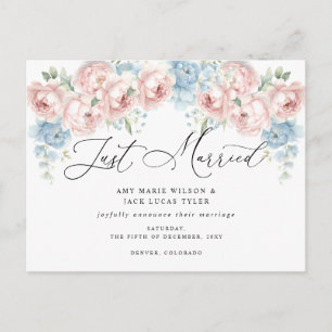 Cartão Postal Anúncio de Casamento Floral de Blush Botânico Rust