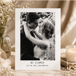 Cartão Postal Anúncio de Casamento | Texto e Foto Simples e Eleg