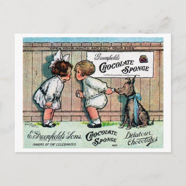 Cartão Postal Anúncio de chocolate 1905 (Frente)