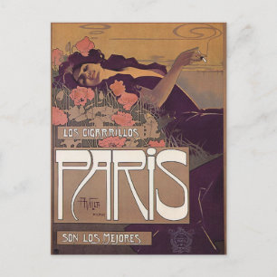 Cartão Postal Anúncio de cigarro Vintage Paris