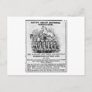 Cartão Postal Anúncio de Circo Nacional Excelente de Lent