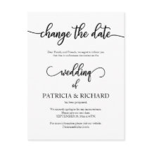 Anúncio de Data de Casamento Adiada Barato Elegant