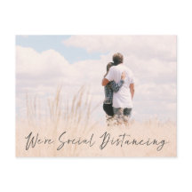 Anúncio de Data de Casamento de Foto Distanciação 