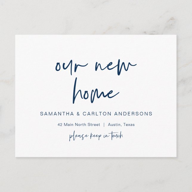 Cartão Postal Anúncio de Endereço de Nova Casa dos Sonhos, Moder (Frente)