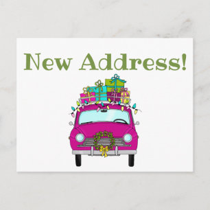 Cartão Postal Anúncio de endereço Presentes de Natal de Carro Ro