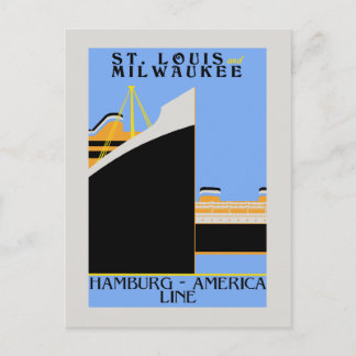 Cartão Postal Anúncio de expedição do estilo do Retro 1920 1930s