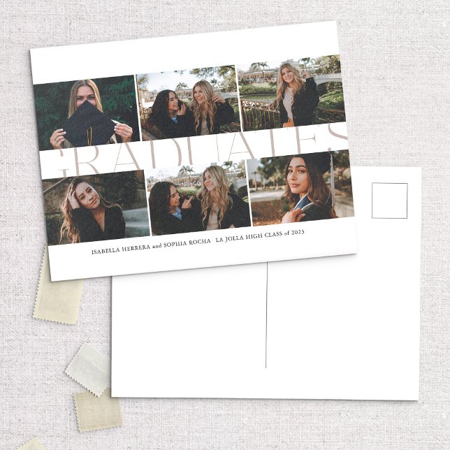 Cartão Postal Anúncio de Formando de Formandos multi-fotográfico (Criador carregado)