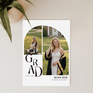 Cartão Postal Anúncio de Formatura com Colagem de Fotos de Arco 