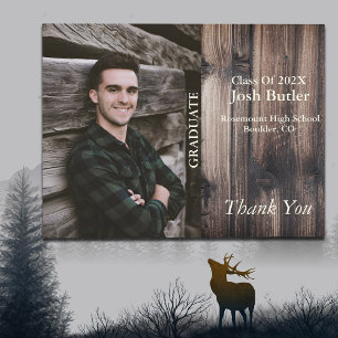 Cartão Postal Anúncio de Formatura e Agradecimento Econômico