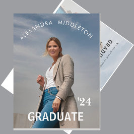 Cartão Postal Anúncio de Formatura Foto de Graduado Moderna