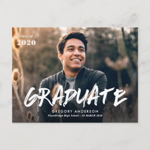 Cartão Postal Anúncio de foto da graduação do roteiro de pincel