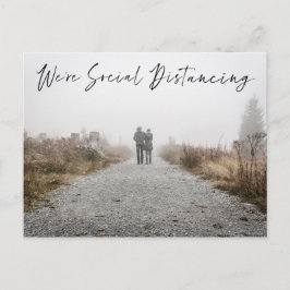 Cartão Postal Anúncio de Foto de Data de Casamento de Distância 