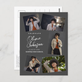 Cartão Postal Anúncio de fotos da Cinza 6 mínima simples