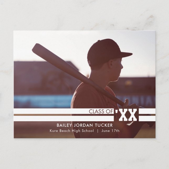 Cartão Postal Anúncio de fotos do Cheio de Formando desportivo (Frente)