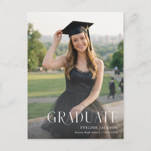 Cartão Postal Anúncio de Graduação com Foto de Graduado com Arco