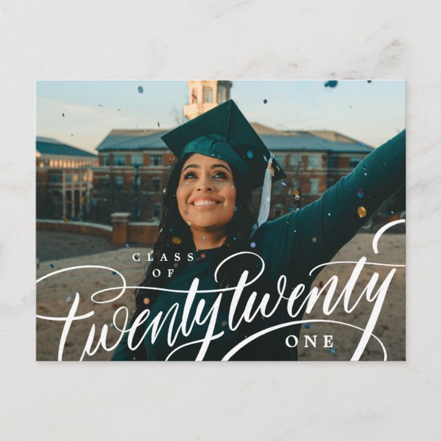 Cartão Postal Anúncio de Graduação de Foto de Classe do Ano Post (Frente)