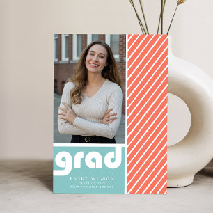 Cartão Postal Anúncio de Graduação de Foto de Graduado com Letra