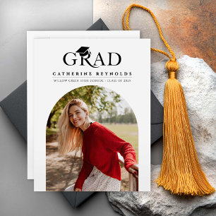 Cartão Postal Anúncio de Graduação de Foto Moderna Simples