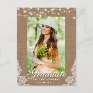 Cartão Postal Anúncio de Graduação de Fotografias com Luzes de L