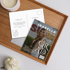 Cartão Postal Anúncio de Graduação de Fotos do Cobrir da Revista