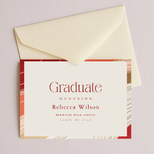 Cartão Postal Anúncio de Graduação de Graduado(a) Elegante Retrô