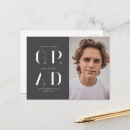 Cartão Postal Anúncio de Graduação de Script Moderno Elegante