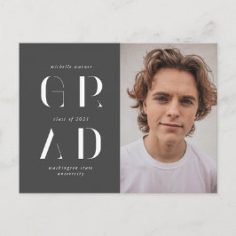 Cartão Postal Anúncio de Graduação de Script Moderno Elegante