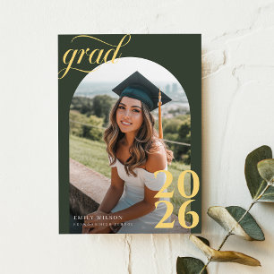 Cartão Postal Anúncio de Graduação em Arco Minimalista