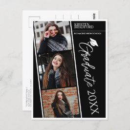 Cartão Postal Anúncio de Graduação em Fita Moderna Strips em Pre