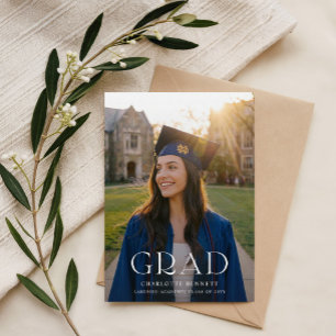 Cartão Postal Anúncio de Graduação Foto de Formatura com Arco Pr