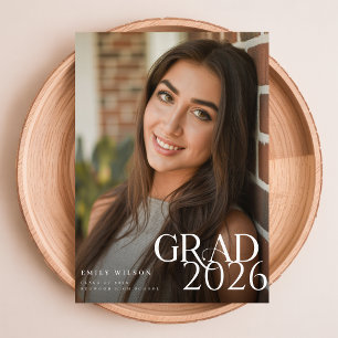 Cartão Postal Anúncio de Graduação Moderno e Elegante para Foto
