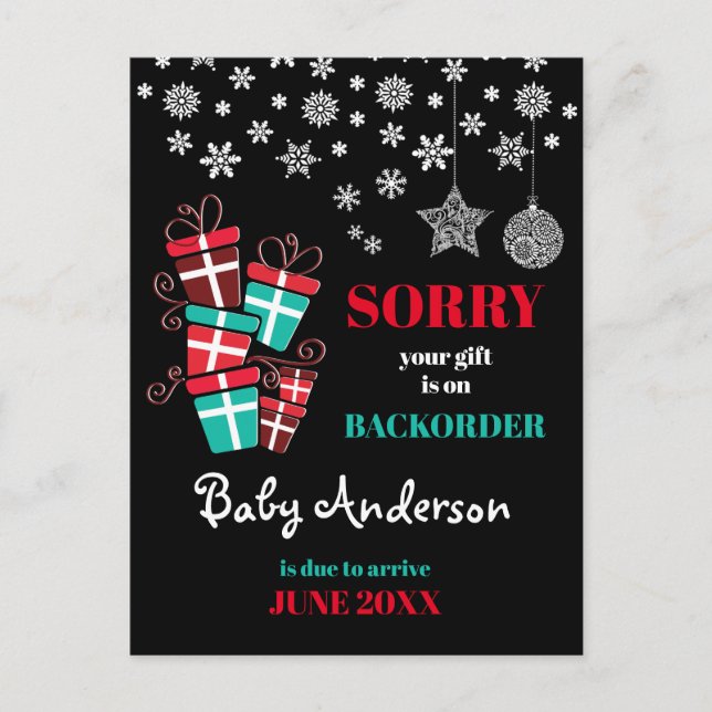 Cartão Postal Anúncio de gravidez (Frente)