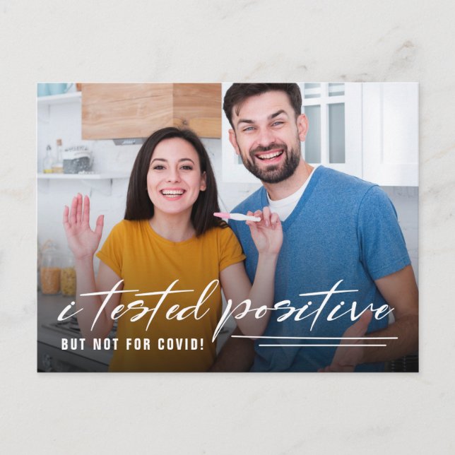 Cartão Postal Anúncio de Gravidez de Foto de Quarentena Engraçad (Frente)