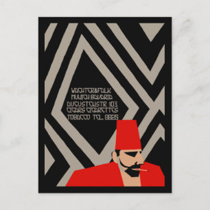 Cartão Postal Anúncio de loja de cigarro Art Deco alemão