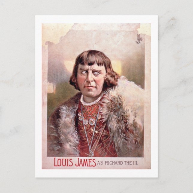 Cartão Postal Anúncio de "Louis James como Richard III" (co (Frente)