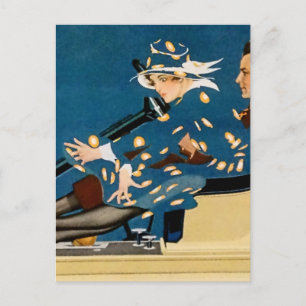 Cartão Postal Anúncio de Meias C Coles Phillips em Roadster Anti