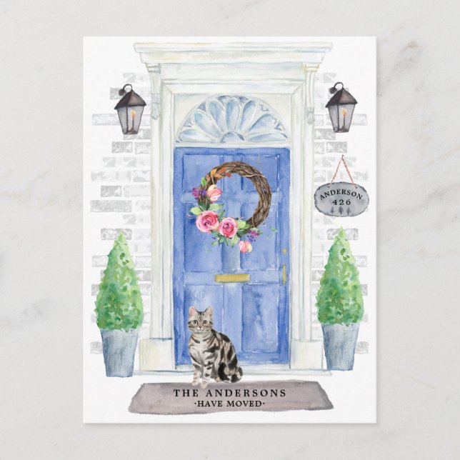 Cartão Postal Anúncio de Movimentação de Gato Shorthair American (Frente)